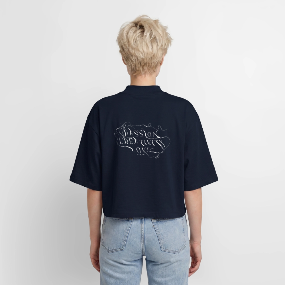 Boxy Frauen Recyceltes 1/2 Sleeved T-Shirt by Stanley/Stella - Navy