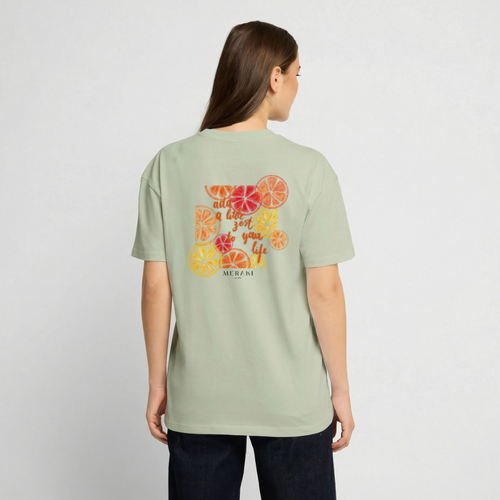 Oversized Heavyweight Unisex T-Shirt - Leichtes Salbeigrün 