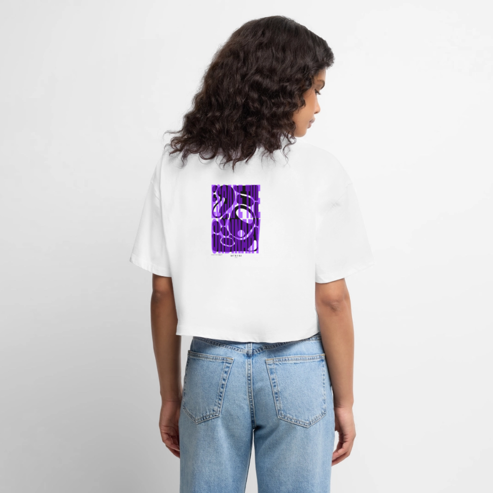 Frauen Premium Oversized Bio Cropped T-Shirt - Weiß