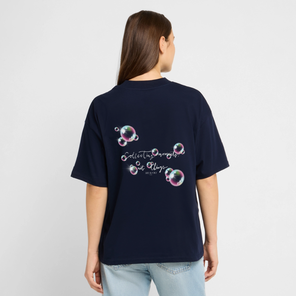 Oversized Bio T-Shirt - Seifenblasen - Navy