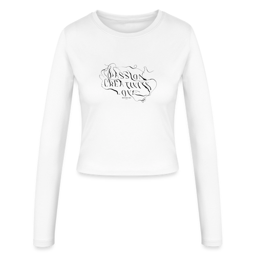 Frauen Slim Fit Langarmshirt - Weiß