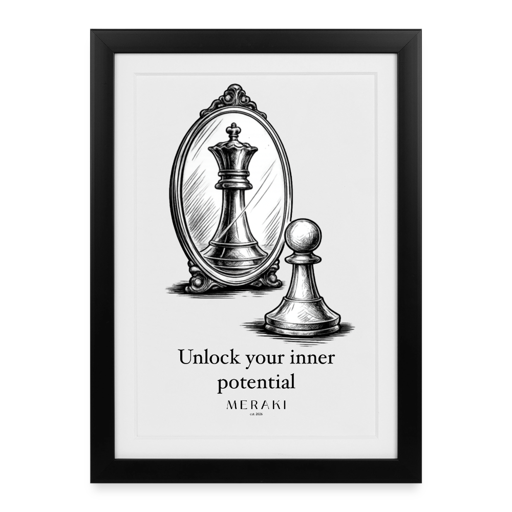 Gerahmtes Poster (27 × 37 cm) - Schwarz