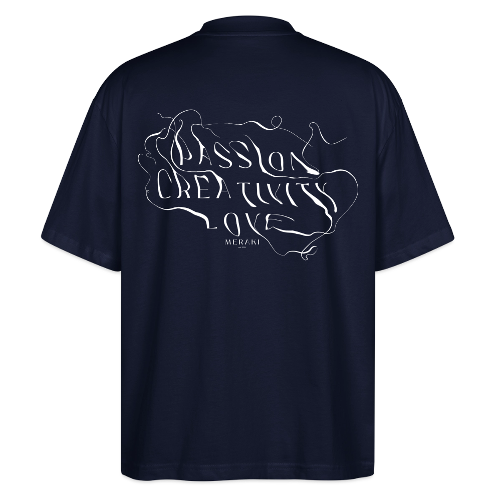 Stanley/Stella Oversized Unisex Organic T-shirt Blaster 2.0 - PASSION, CREATIVITY, LOVE - navy