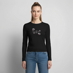 Frauen Slim Fit Langarmshirt - Schwarz