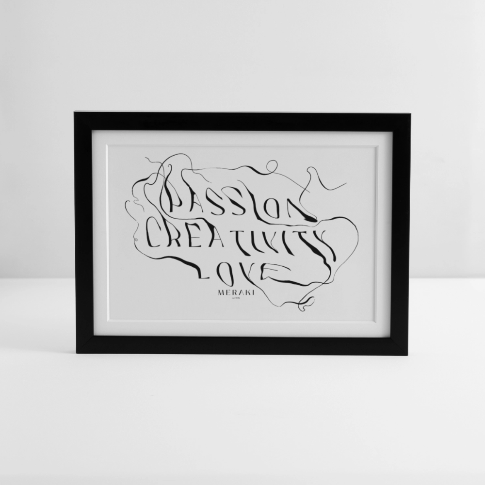 Gerahmtes Poster (37 × 27 cm) - Schwarz