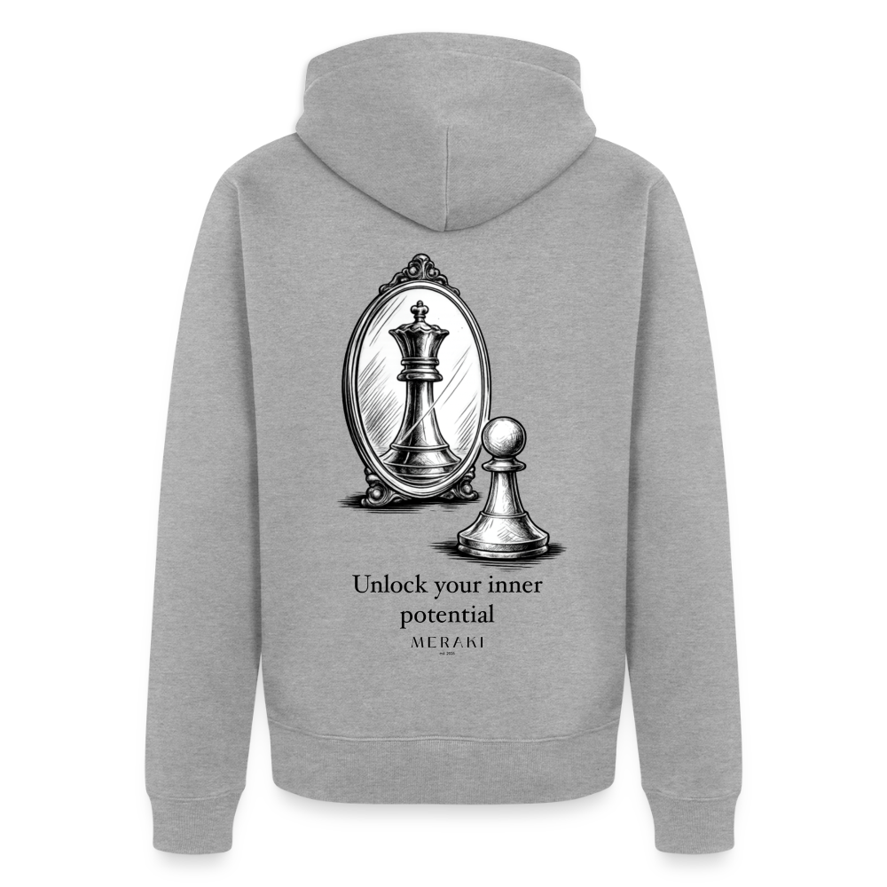 Männer Premium Kapuzenjacke - Grau meliert