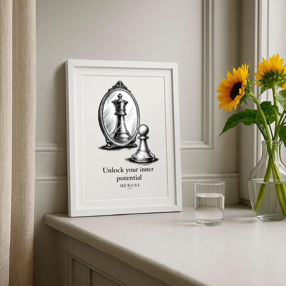 Gerahmtes Poster (27 × 37 cm) - Weiß