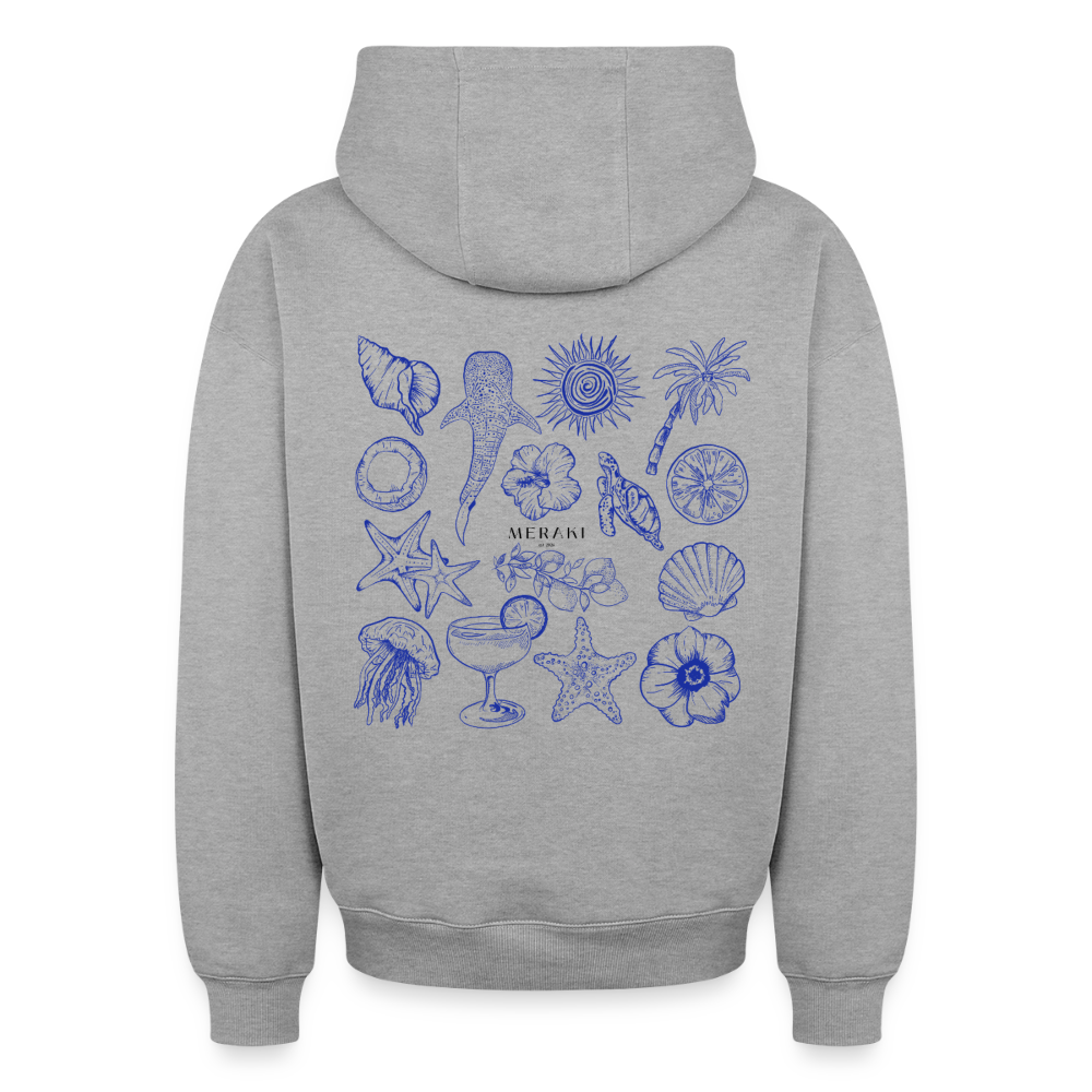 Oversized Heavyweight Hoodie - Sommergefühle - Grau meliert