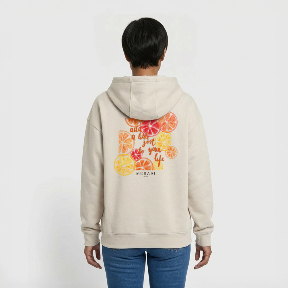 Oversized Heavyweight Hoodie - Orange Mood - Beige