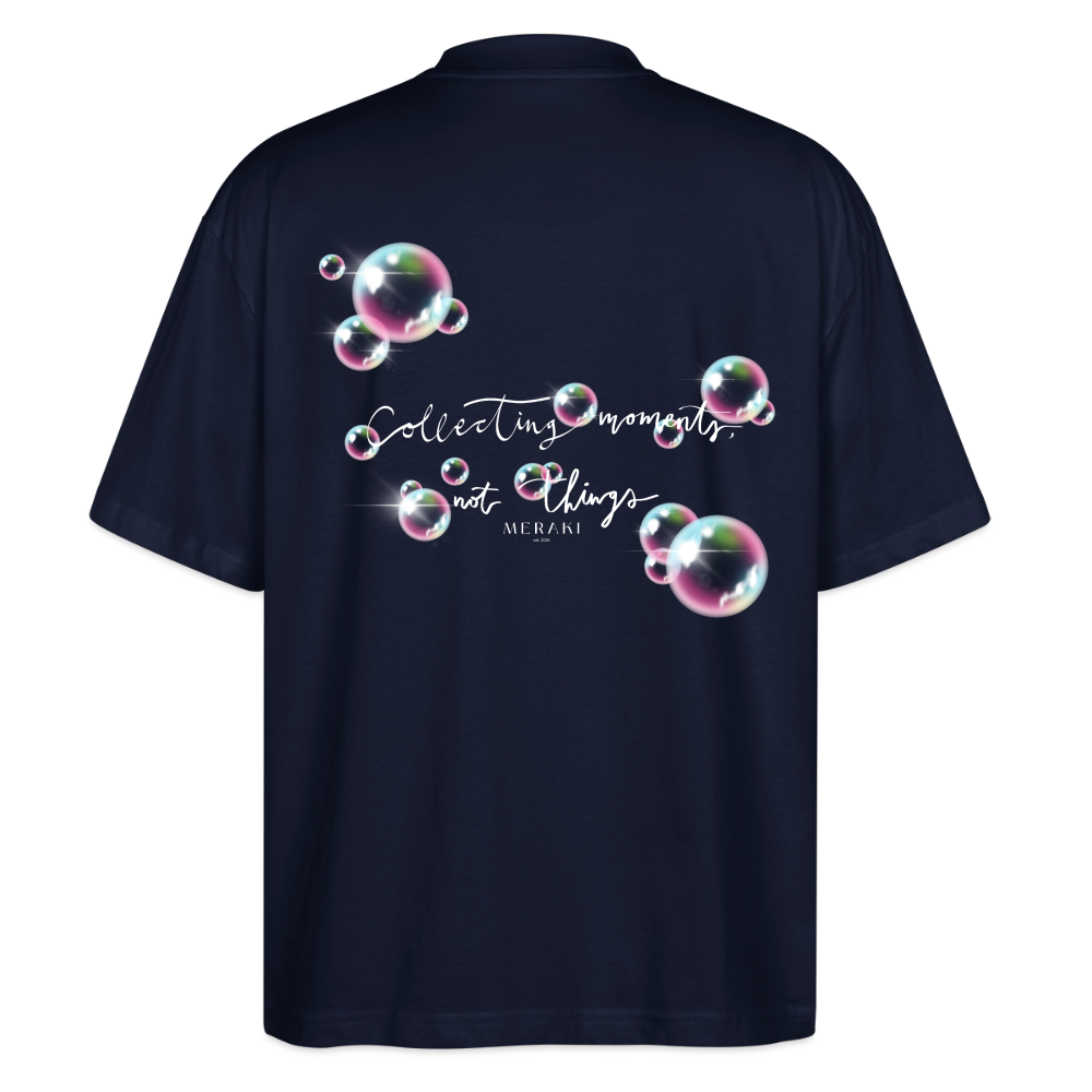 Oversized Bio T-Shirt - Seifenblasen - Navy