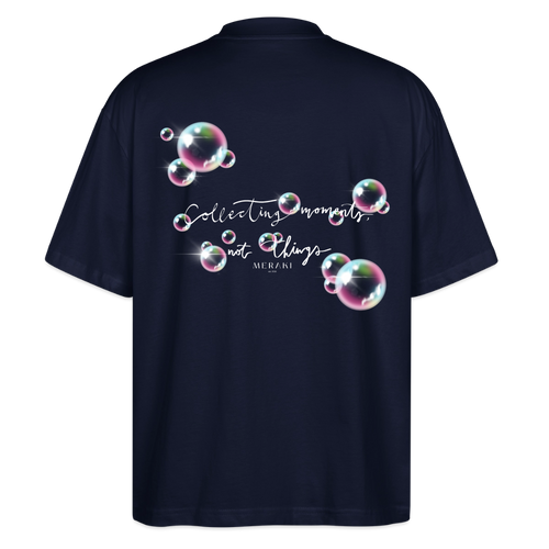 Oversized Bio T-Shirt - Seifenblasen - Navy