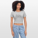 Frauen Cropped T-Shirt - Grau meliert