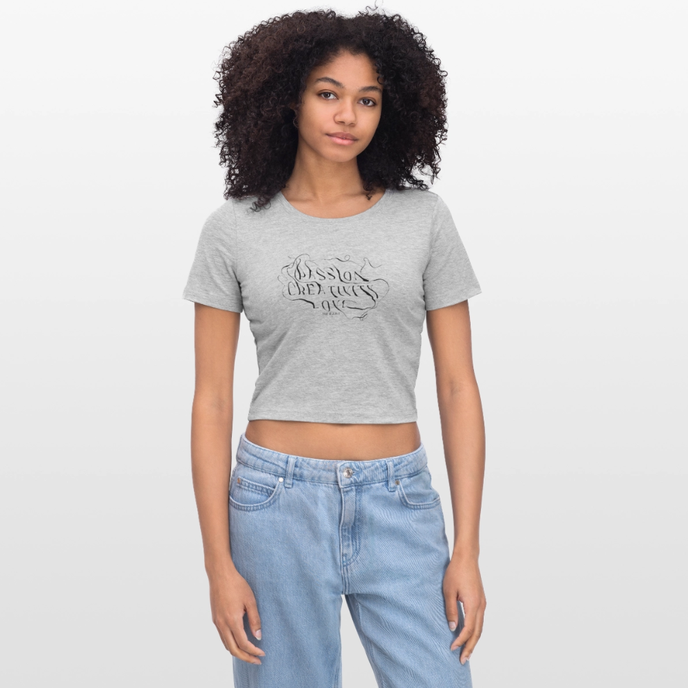 Frauen Cropped T-Shirt - Grau meliert