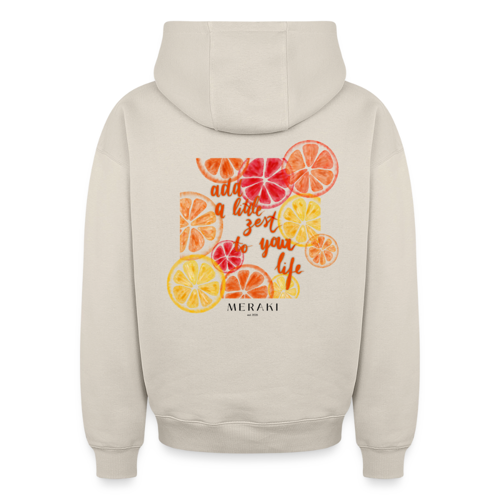 Oversized Heavyweight Hoodie - Orange Mood - Beige