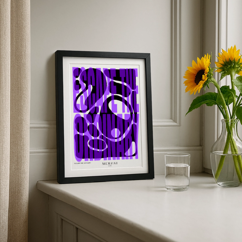 Gerahmtes Poster (27 × 37 cm) - Schwarz