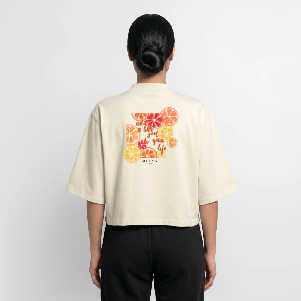 Boxy Frauen Recyceltes 1/2 Sleeved T-Shirt by Stanley/Stella - Natur