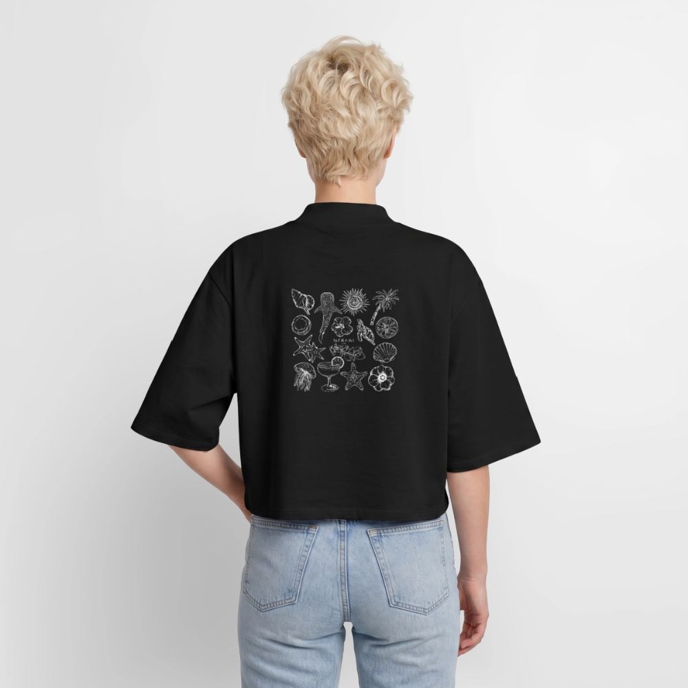 Boxy Frauen Recyceltes 1/2 Sleeved T-Shirt by Stanley/Stella - Schwarz