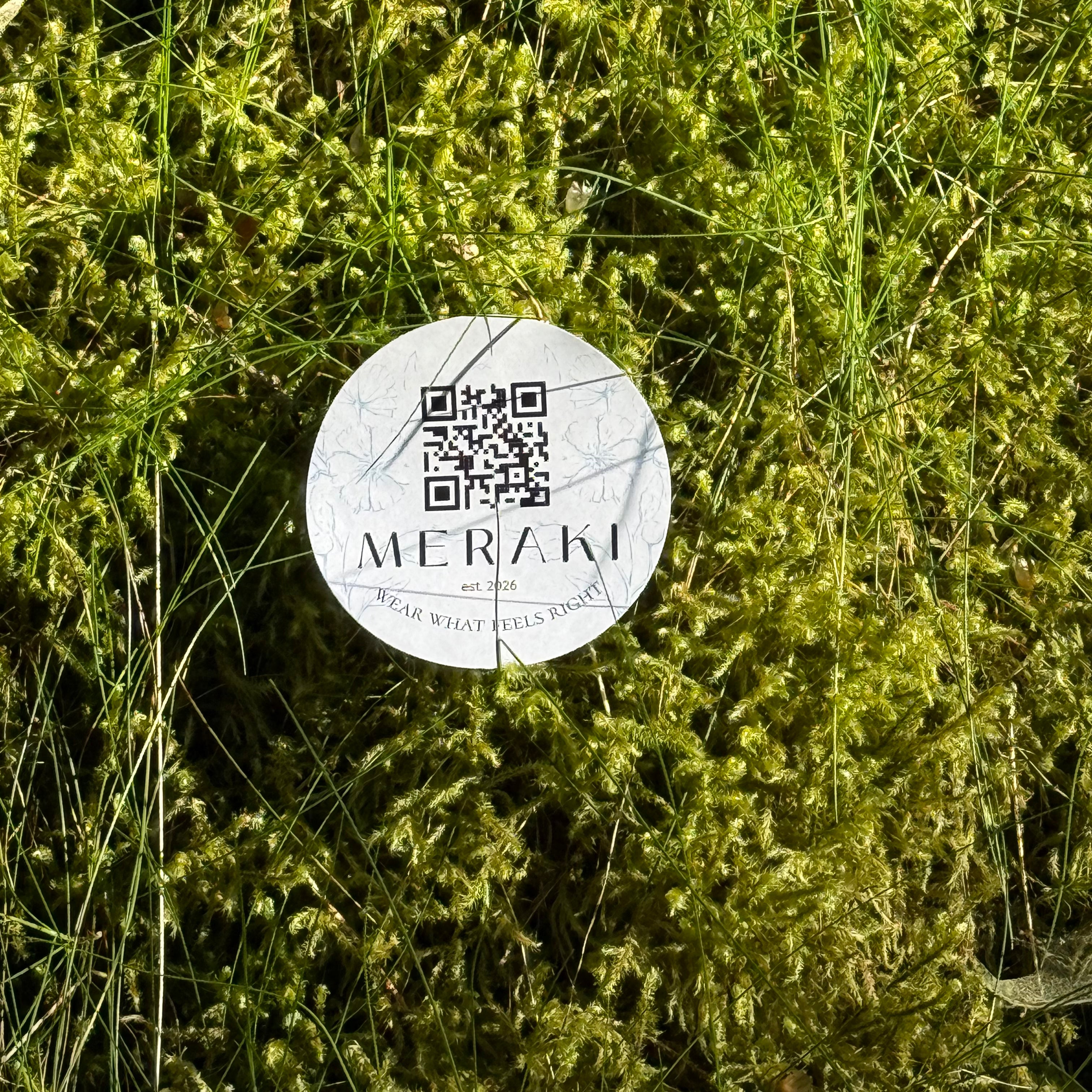 Grüner Meraki Sticker mit Moos-Design auf weißem Hintergrund, ideal für Dekoration oder Bastelprojekte